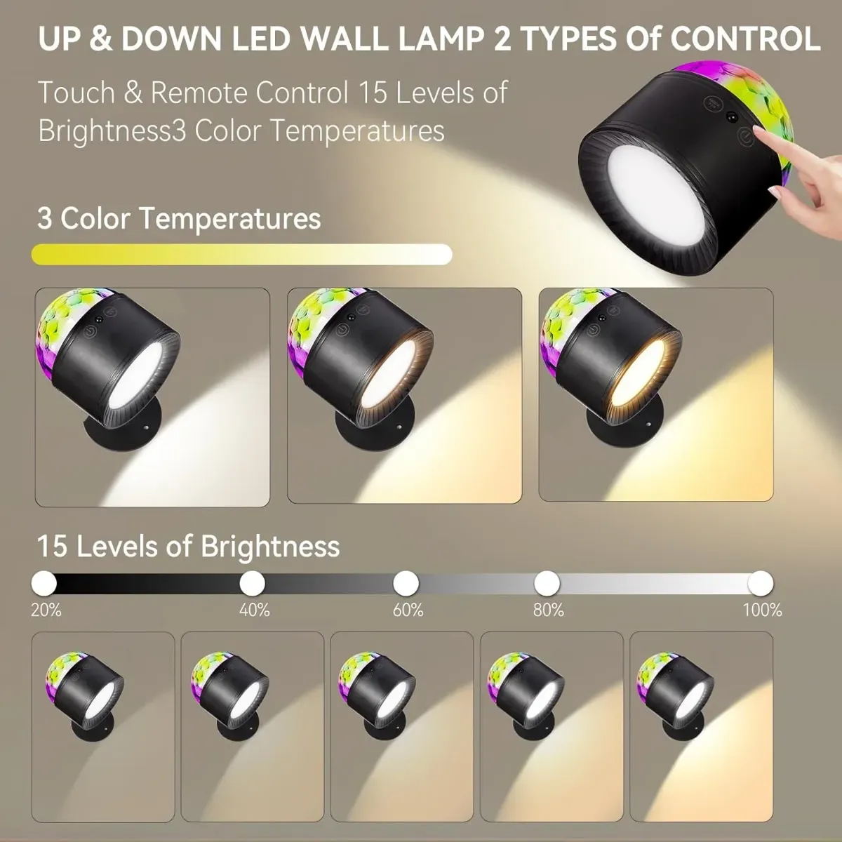 Luz Bola Disco Led Con Control Remoto Recargable