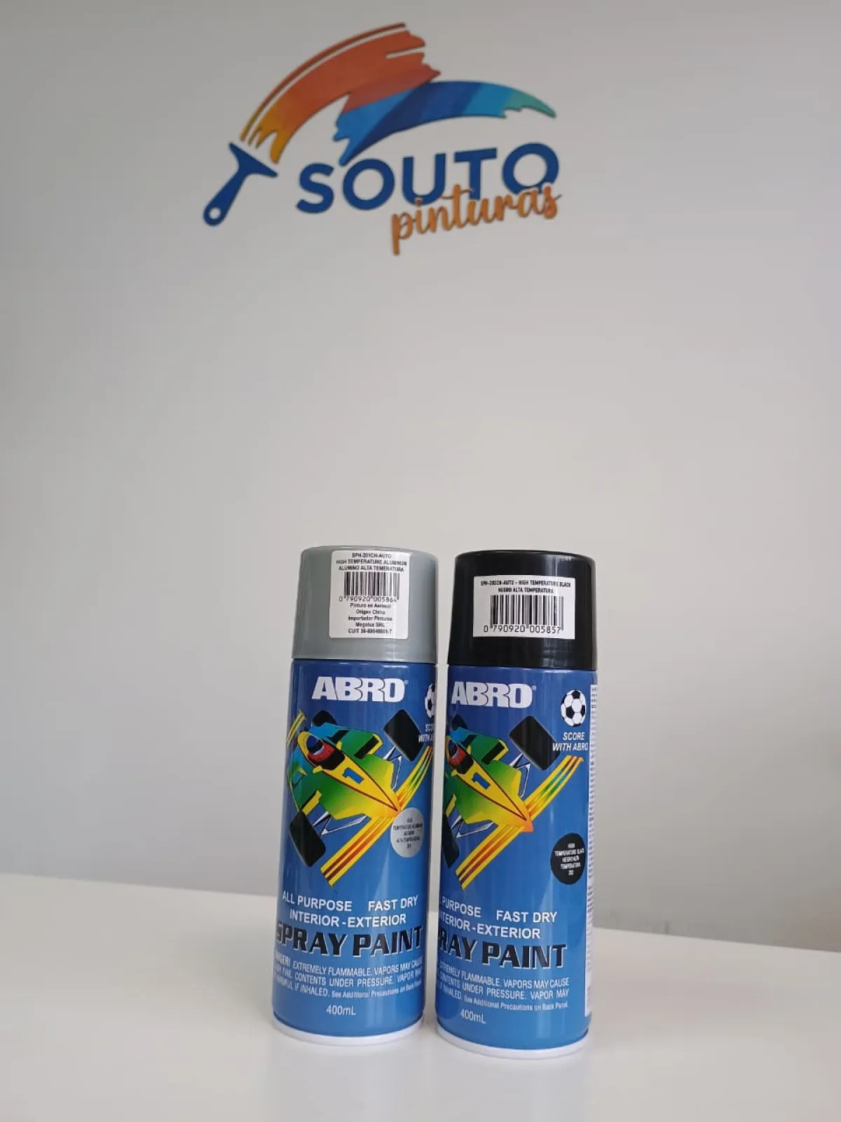 ABRO Aerosol aluminio/negro ALTA TEMPERATURA 400cc