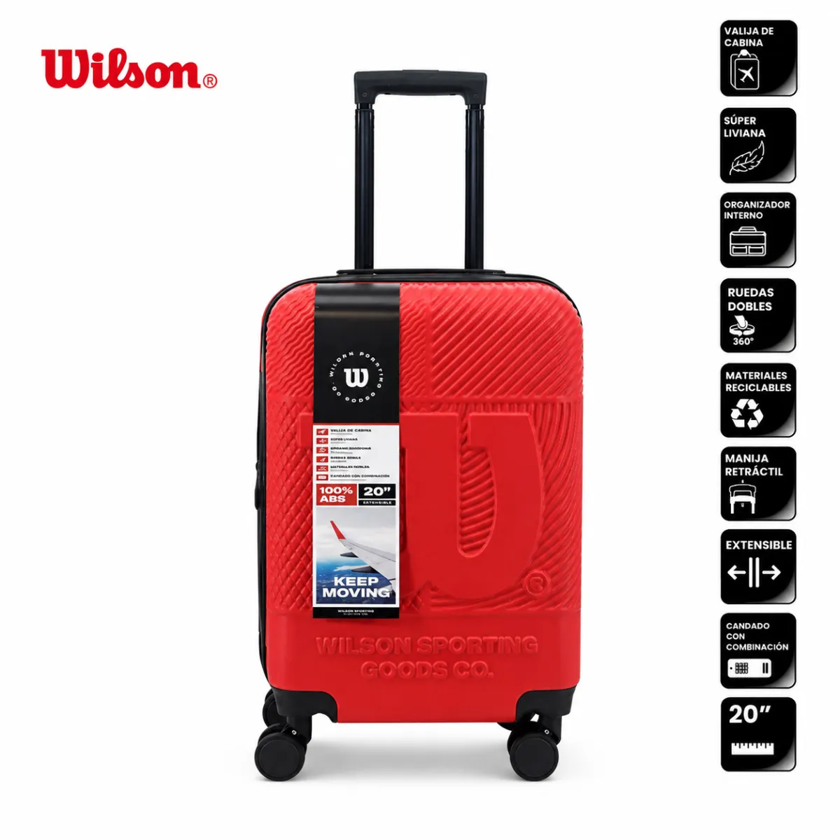 VALIJA ABS ROJA 20" WILSON
