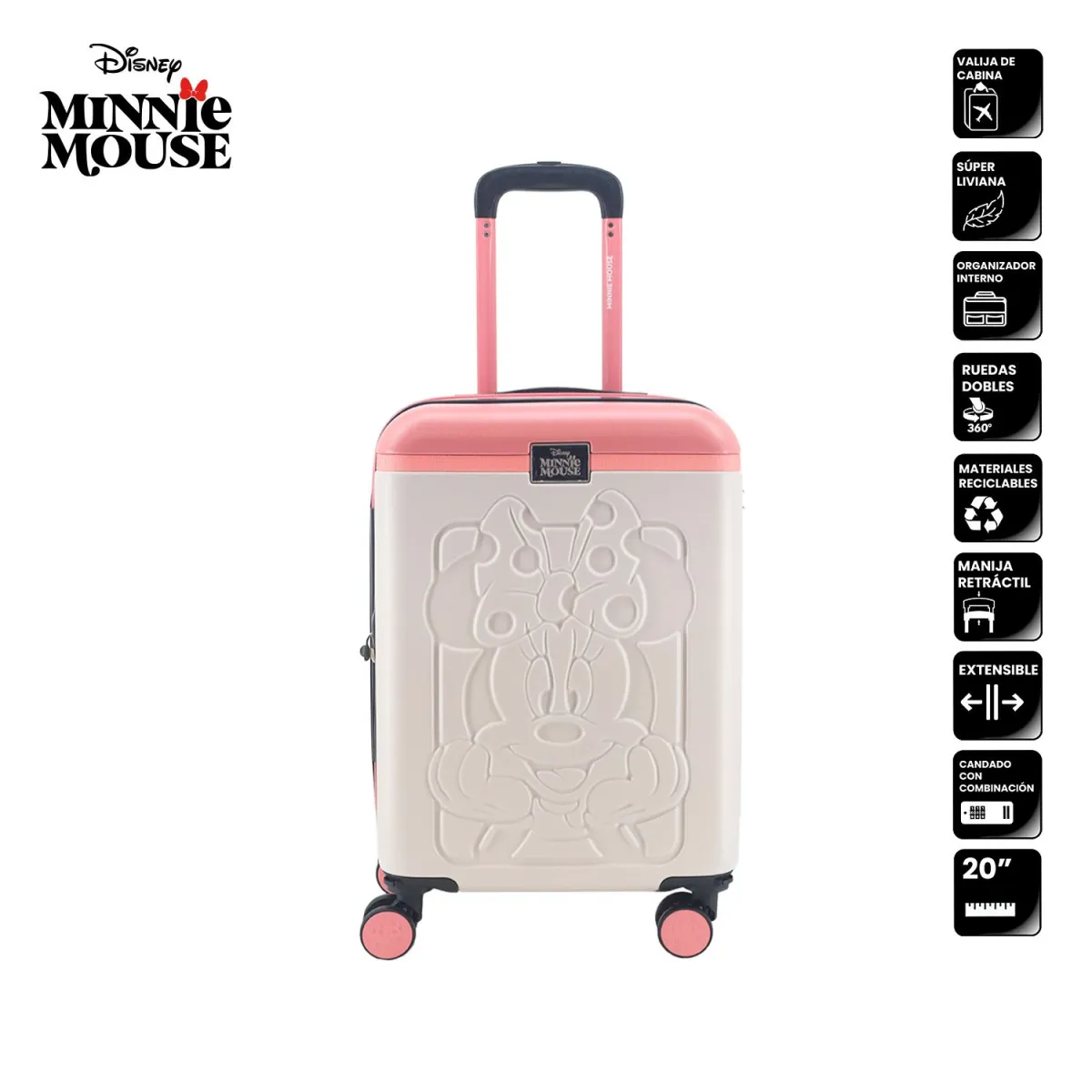 VALIJA CARRY ON 20" ABS/PC CREMA MINNIE